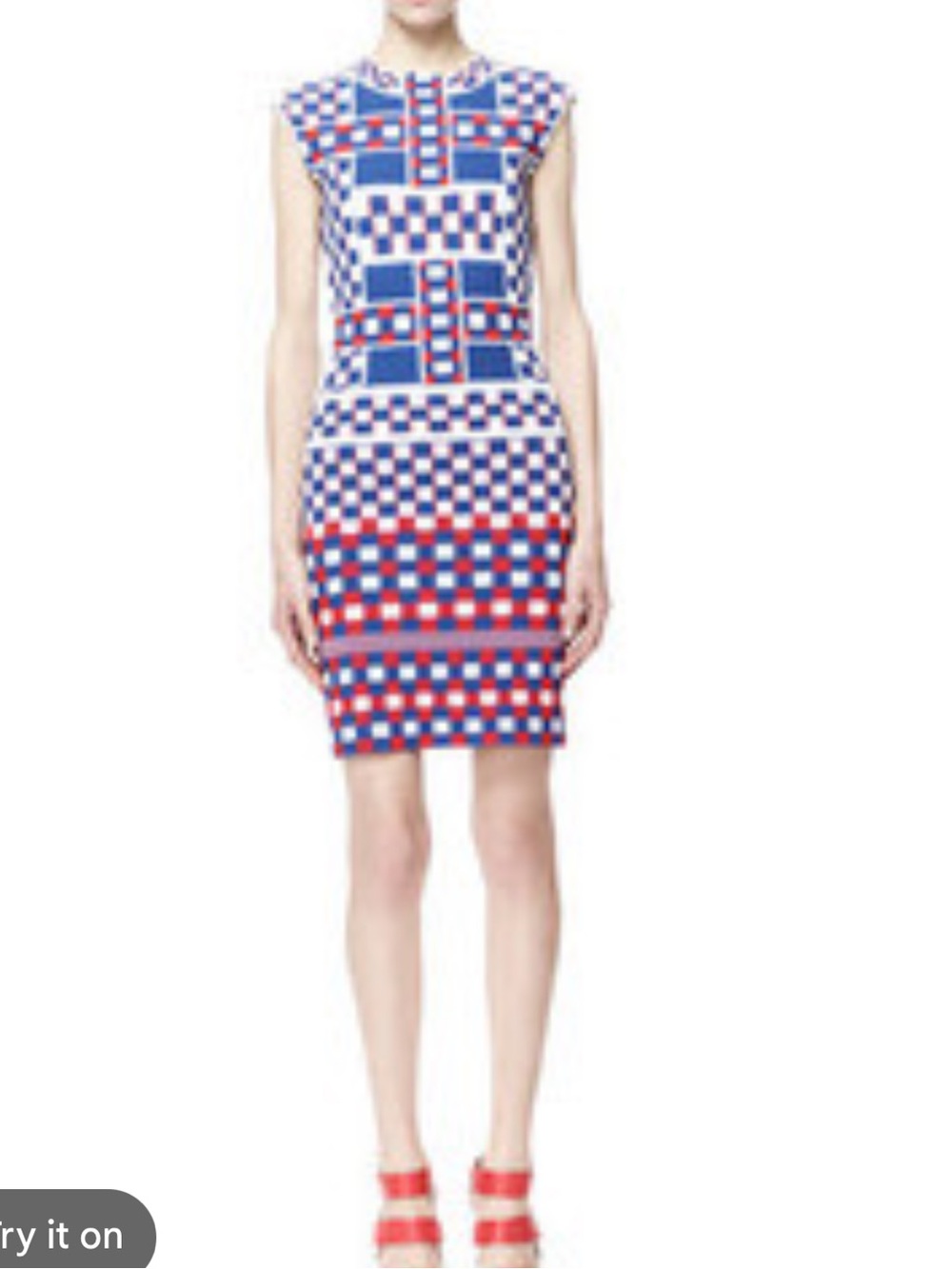 NWOT Alexander McQueen Blue and Red Check Pencil Skirt